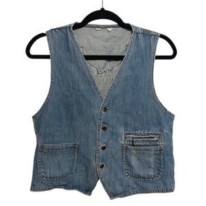 Vintage Harley Davidson Denim Vest with Pockets Size S